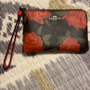NWOT authentic Rose Coach wristlet